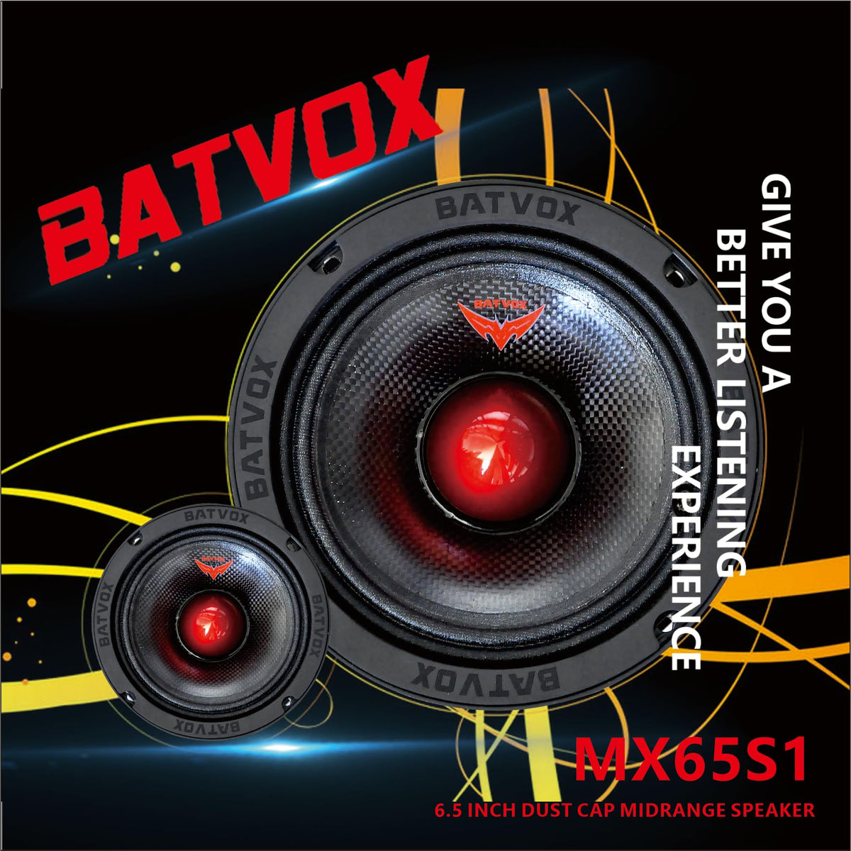MX65S1 midrange frequency response supports vocals and instruments.