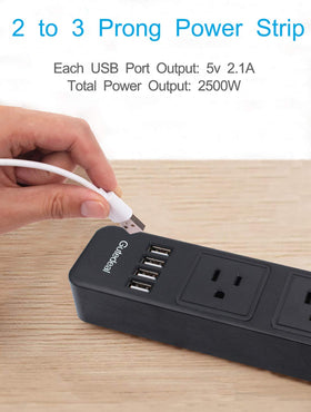 Gutedeal 3-outlet surge protector supports multiple devices with USB charging