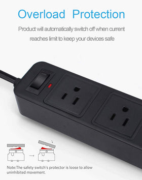 Gutedeal 9.8ft extension cord ideal for desks and hotel rooms