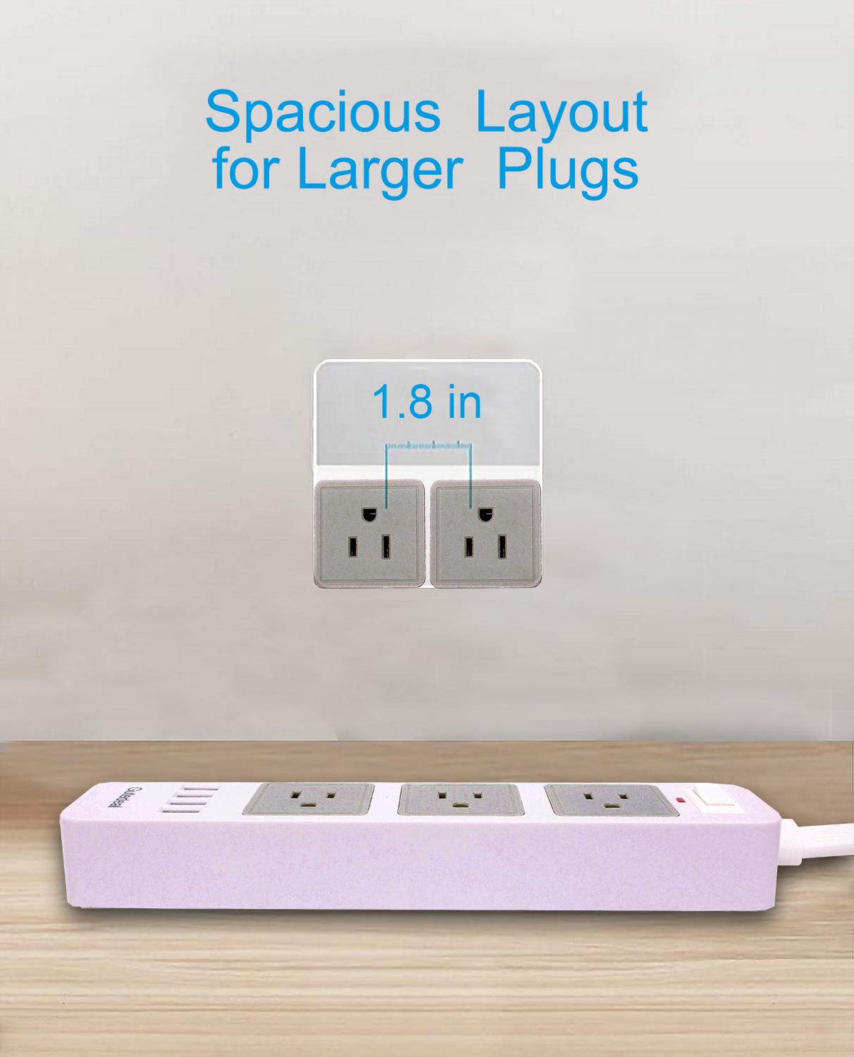 Gutedeal 10ft extension cord for home and office use.