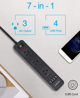 Gutedeal USB ports desktop outlet with surge protection for safe device charging