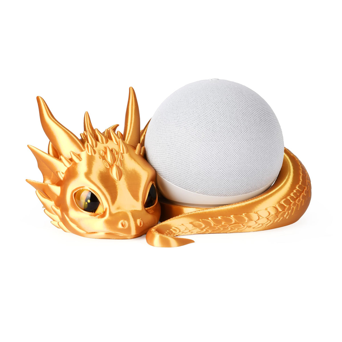 Guwewu dragon stand front view showing gold finish and stable speaker support