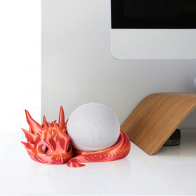 Guwewu dragon stand scale comparison on desk showing compact size and footprint