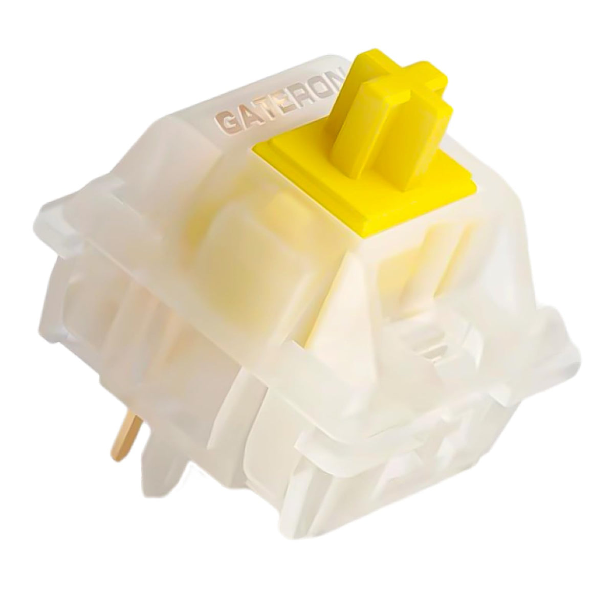 GUYEKS Gateron Milky Yellow Pro V2 switch top view shows smooth linear action.