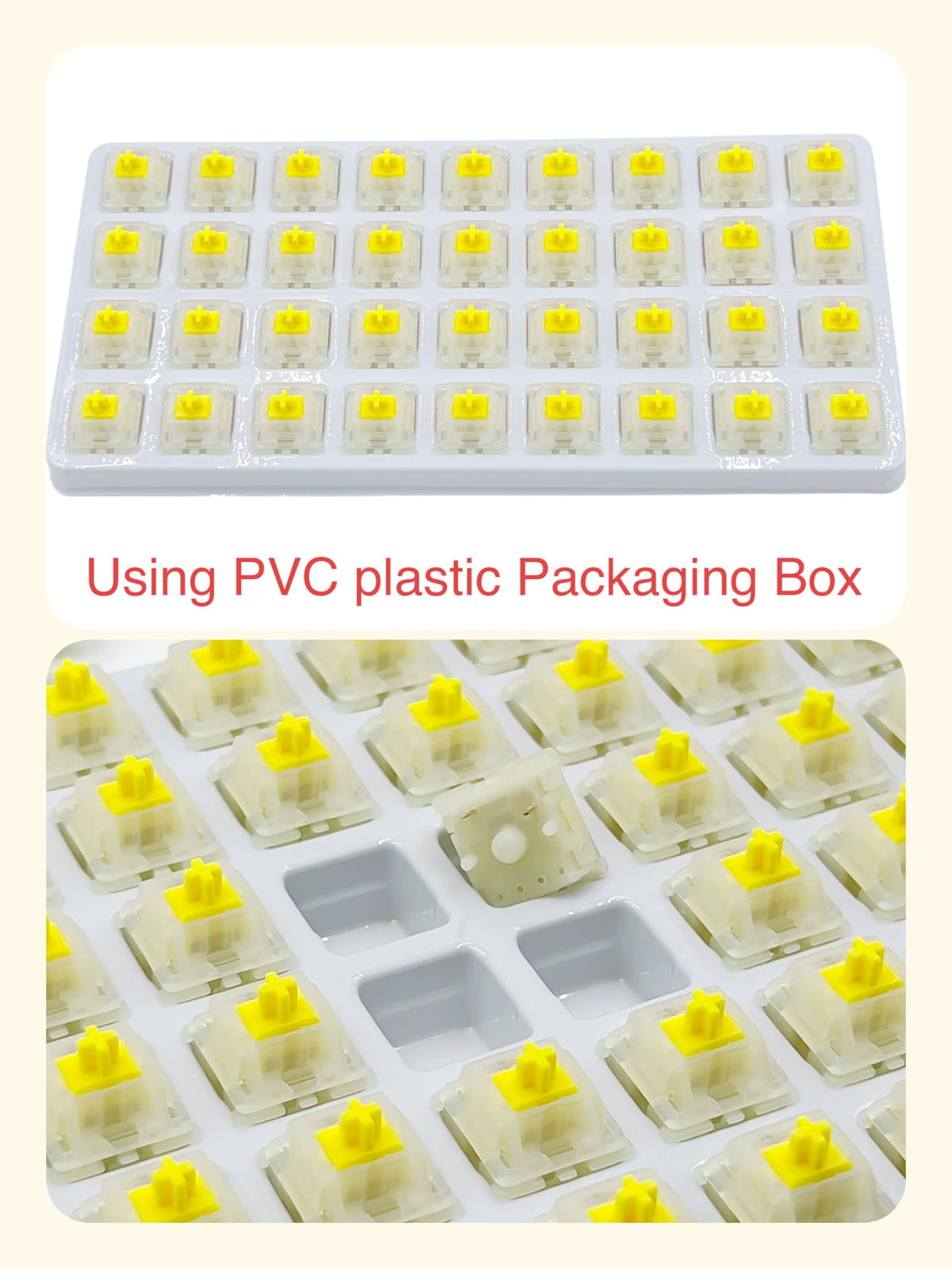 GUYEKS Milky Yellow Pro V2 switch milky top cover texture.