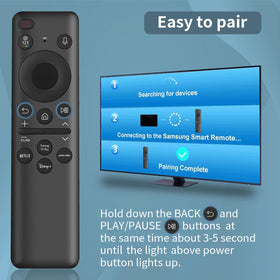 Gvirtue remote in use with voice command demonstrating hands-free navigation