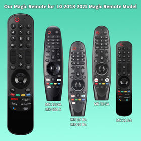 Gvirtue MR22GN remote side profile shows slim design for easy handling during couch viewing