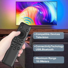 Gvirtue remote paired on Samsung TV screen confirming easy setup and use
