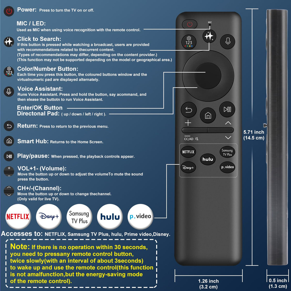 Gvirtue replacement Samsung remote warranty information for after-sale support.