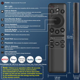 Gvirtue replacement Samsung remote warranty information for after-sale support.
