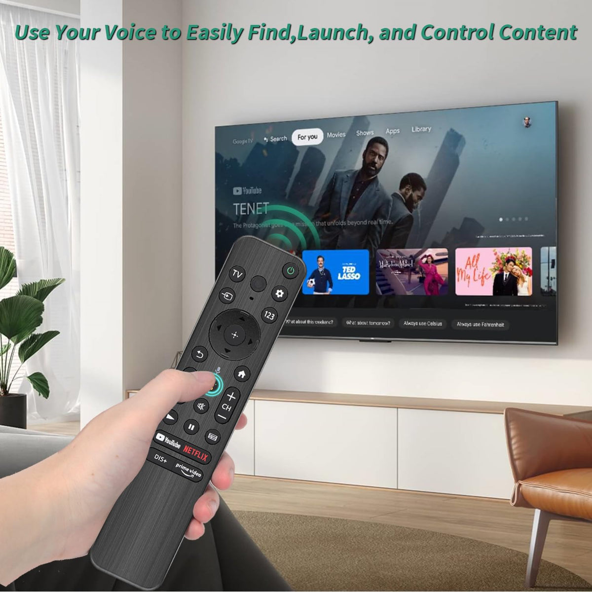 Gvirtue RMF-TX800U remote packaging shows 1-year warranty
