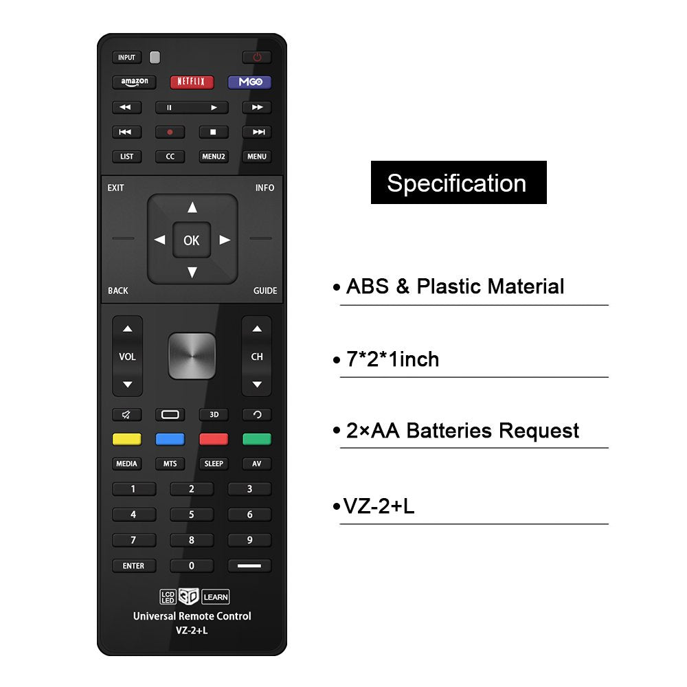 Gvirtue remote includes dedicated Netflix and Amazon keys for quick streaming