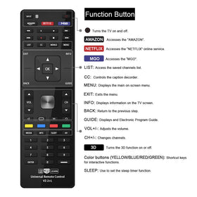 Gvirtue universal remote learning function copies codes from your existing remote for customization