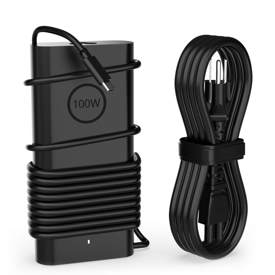 GVKRLXZ 100W USB-C PD3.0 charger powering Dell Pro notebooks quickly and safely.