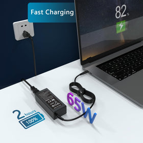 GVKRLXZ 65W adapter features overvoltage, overcurrent and temperature protections.