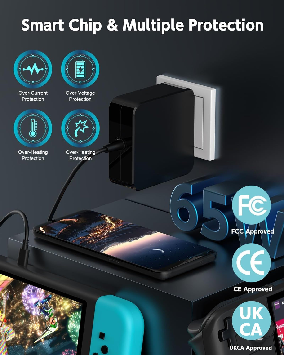 GVKRLXZ compact foldable plug enables easy travel and tidy power setup