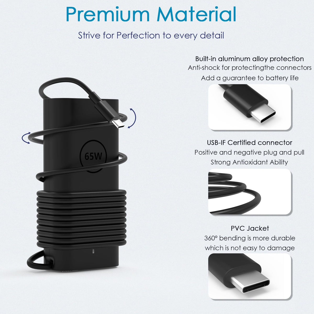 GVKRLXZ charger with included 3.9 ft cable, ready for setup