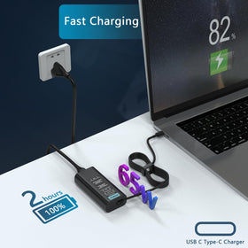 GVKRLXZ 65W USB-C charger emphasizing safety protections