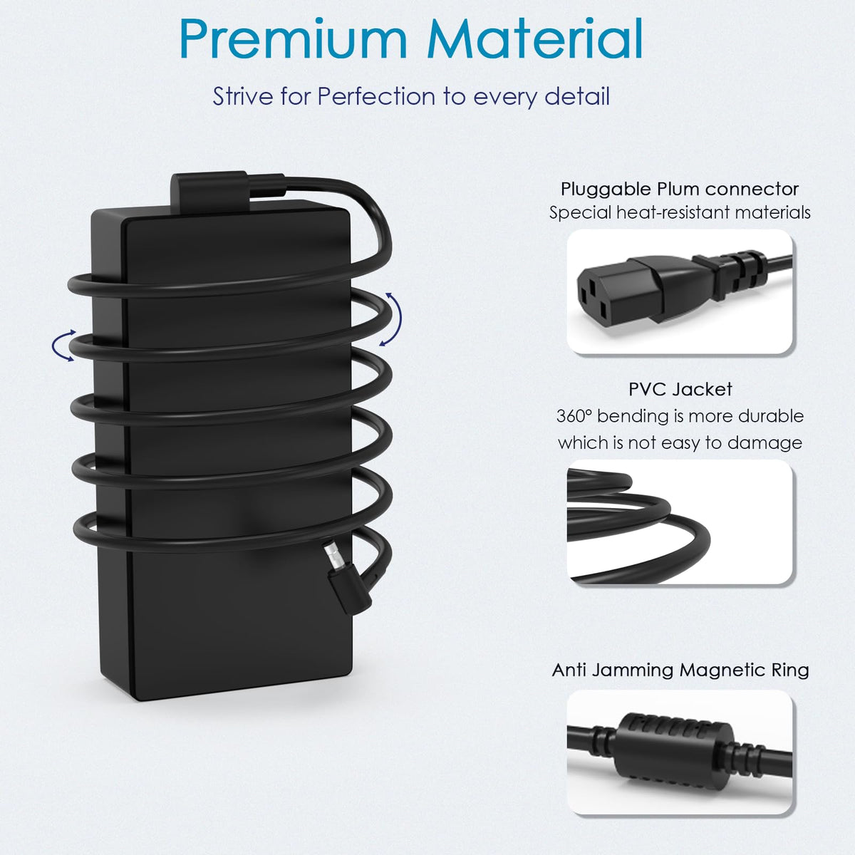 gvkrlxz cable and connector with strain relief, improves durability