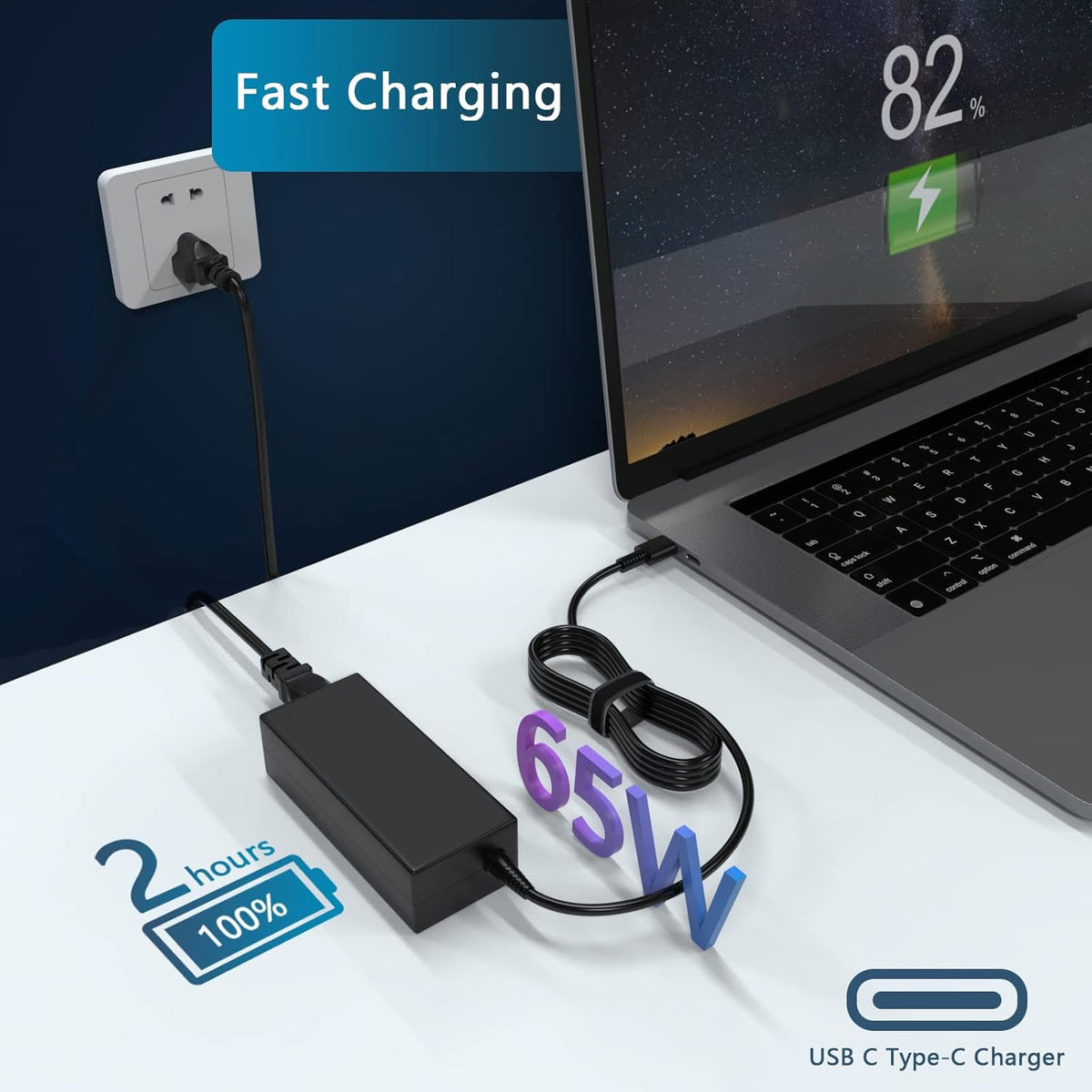 GVKRLXZ Dell Latitude compatible USB-C charger for versatile work setups