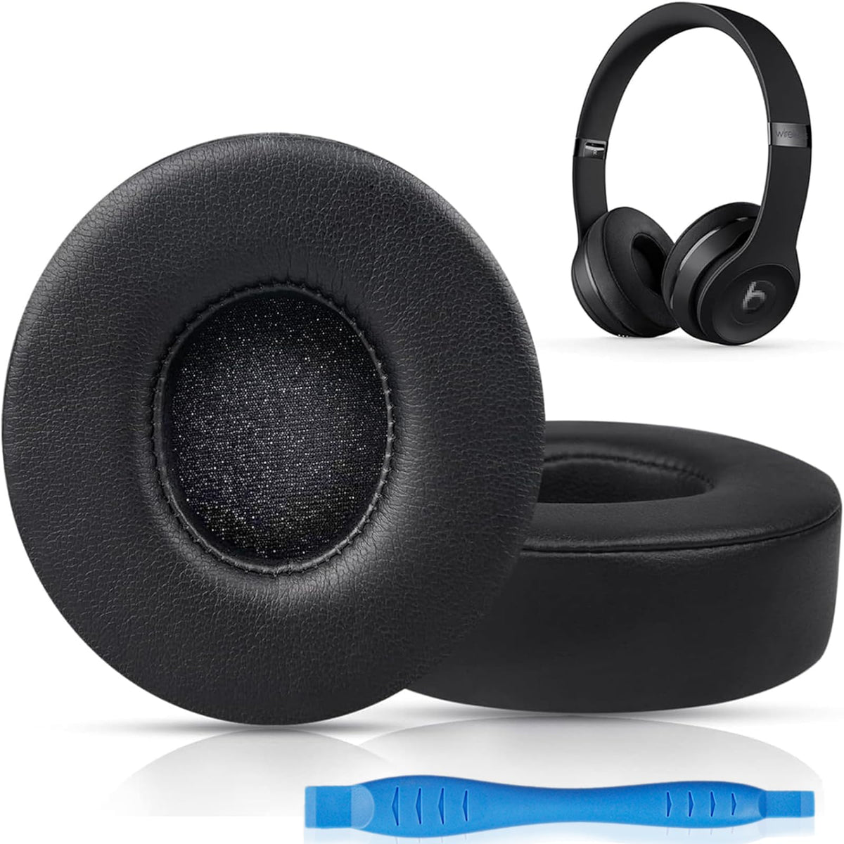 Gvoears Beats Solo 3 earpads front view with thicker memory foam for comfort