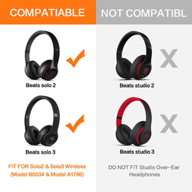 G GVOEARS Beats Solo 2 earcups with memory foam for softer, cushioned wear.