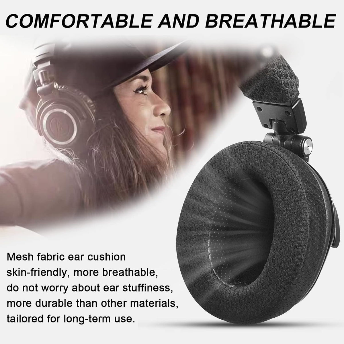 GVOEARS HyperX Cloud Alpha pads for secure, precise fit.