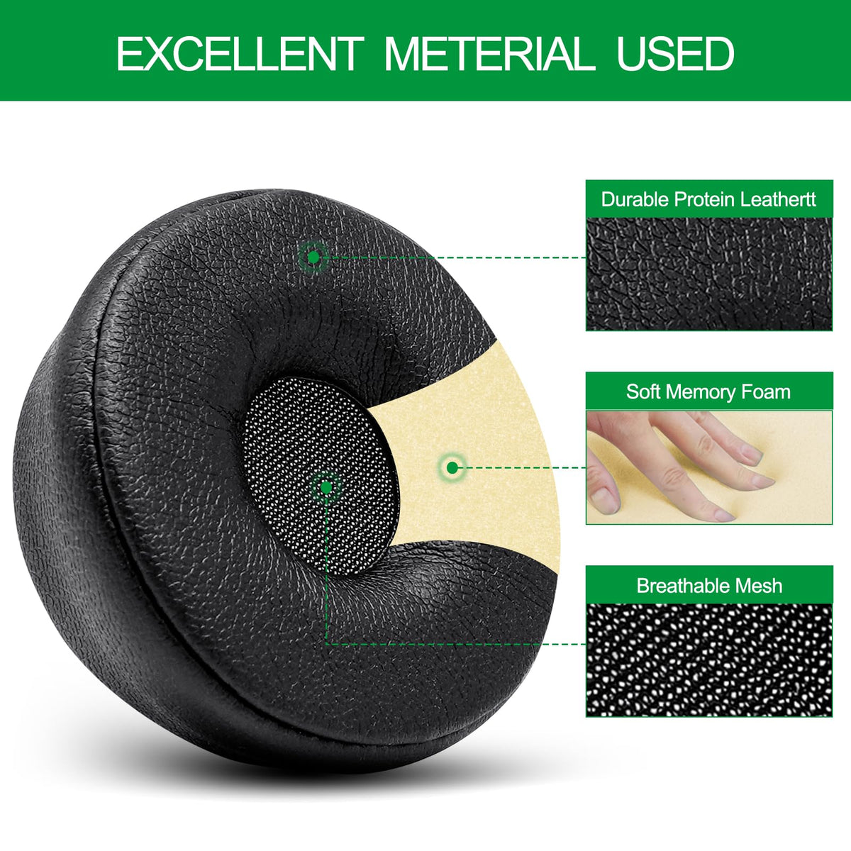 G GVOEARS ear pads installed on Jabra Engage 75 headset showing restored comfort