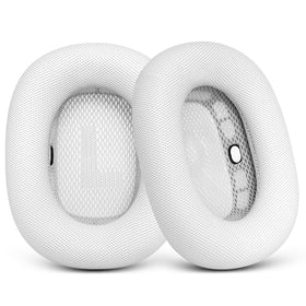 GVOEARS front view of white ear cushions showing fit and renewed look