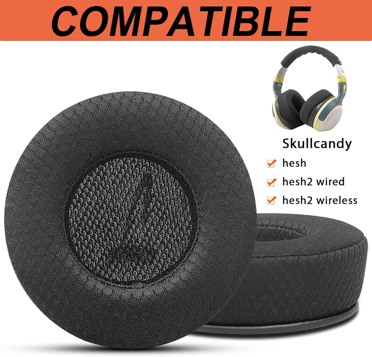 Gvoears Hesh 2 wireless earPads installed on headphones