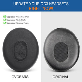 GVOEARS pads installed on Bose QC3 demonstrating restored seal