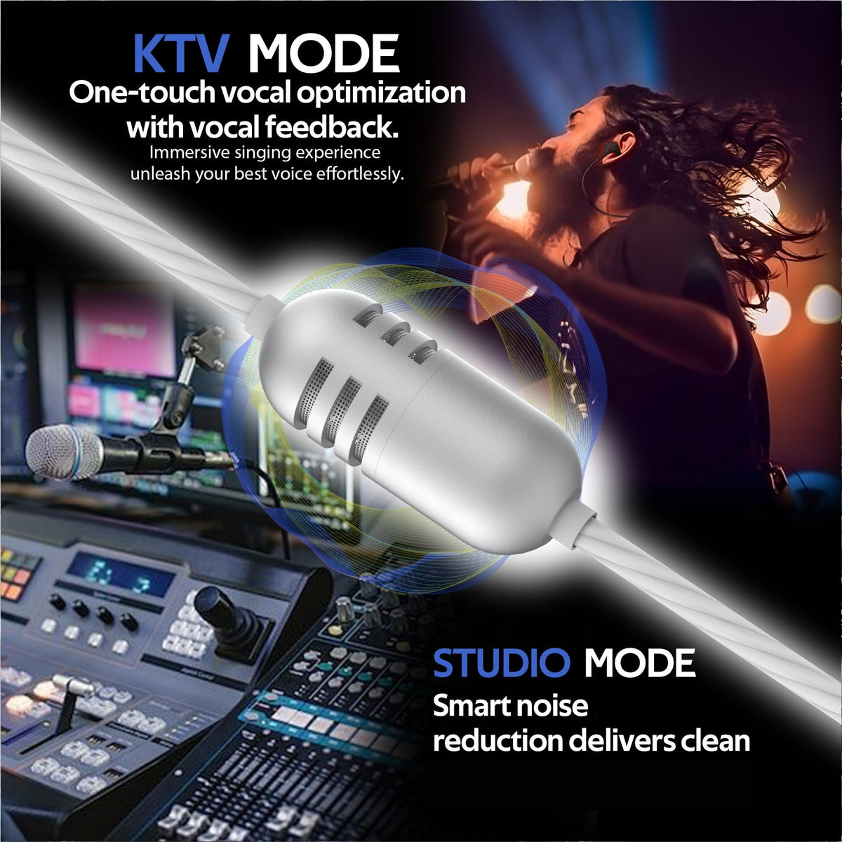 GWVTJQ USB-C in-ear headphones in Concert mode deliver live-performance immersion.