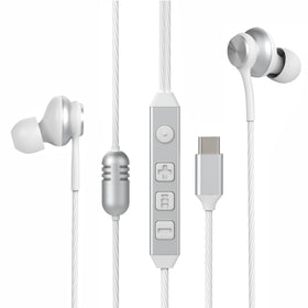 GWVTJQ USB-C in-ear headphones in KTV mode boost vocal clarity for singing sessions.