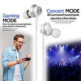 GWVTJQ USB-C in-ear headphones in Studio mode reduce background noise for recording.