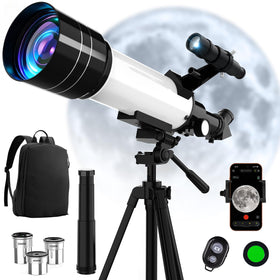 GWYNEXAC front view of telescope kit showing accessories and benefits