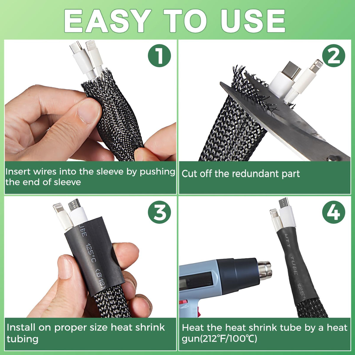 GYHCHJDZ heat shrink tubes and wire harness tape included for secure finishes