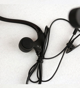 GZCRDZ bone conduction headphones in use during cycling with traffic awareness.