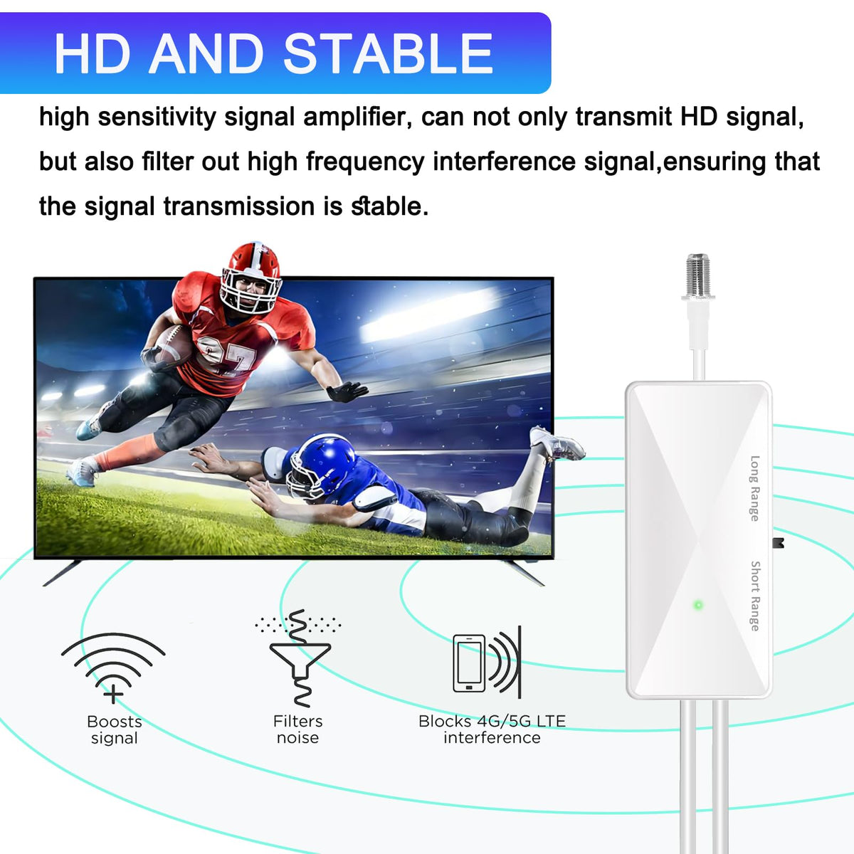 GZMJRD USB-powered booster keeps cabling tidy with convenient power access.