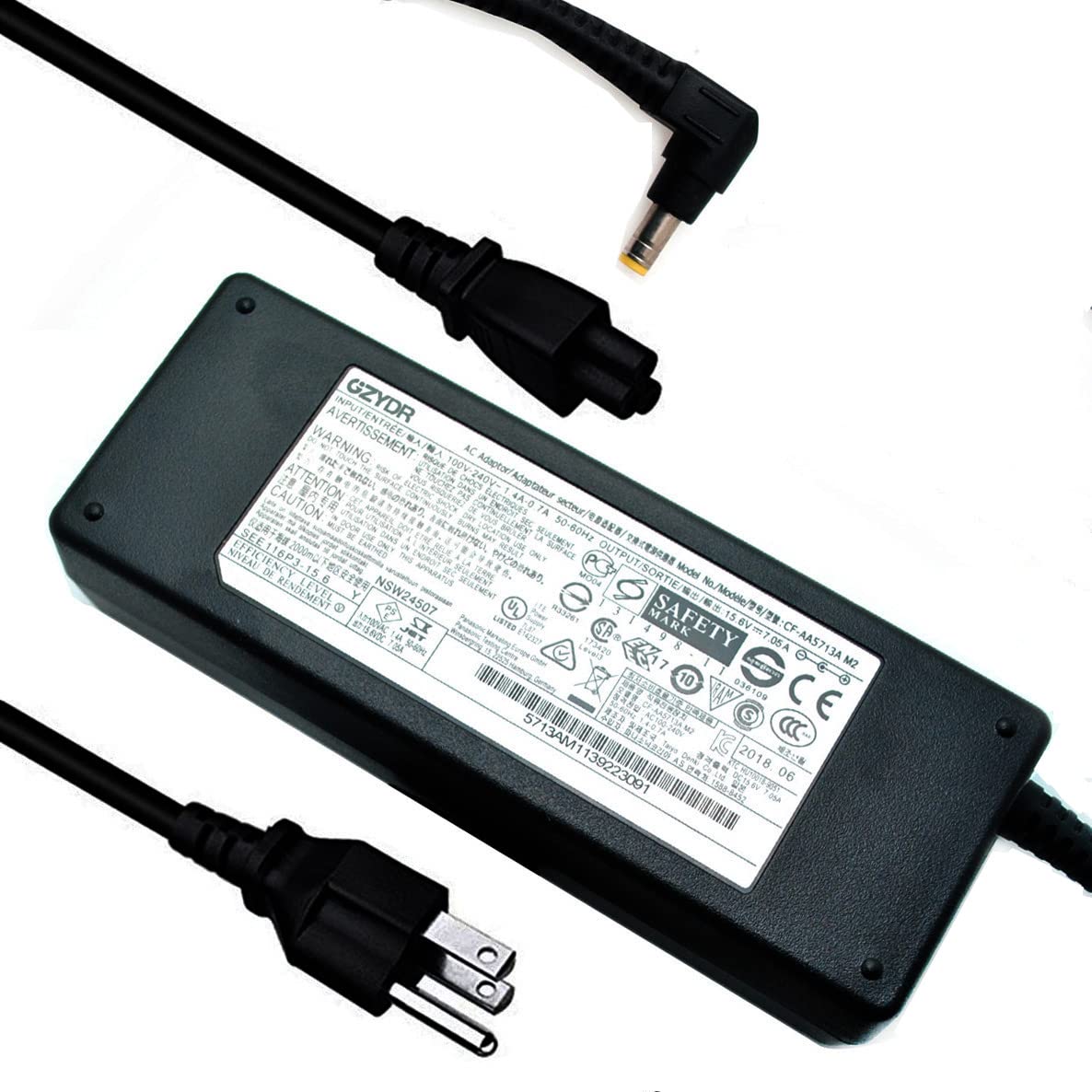GZYDR front view adapter showing compact power brick and benefits of stable power