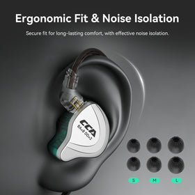 H HIFIHEAR CCA C10 accessories and packaging showing included tips and cable