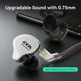H HIFIHEAR CCA C10 worn in ear demonstrating comfortable secure fit