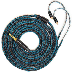 H HIFIHEAR front view of KBEAR ST16 Plus cable showing braided finish and connectors for improved reliability
