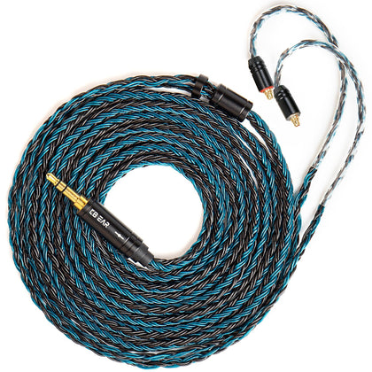 H HIFIHEAR front view of KBEAR ST16 Plus cable showing braided finish and connectors for improved reliability