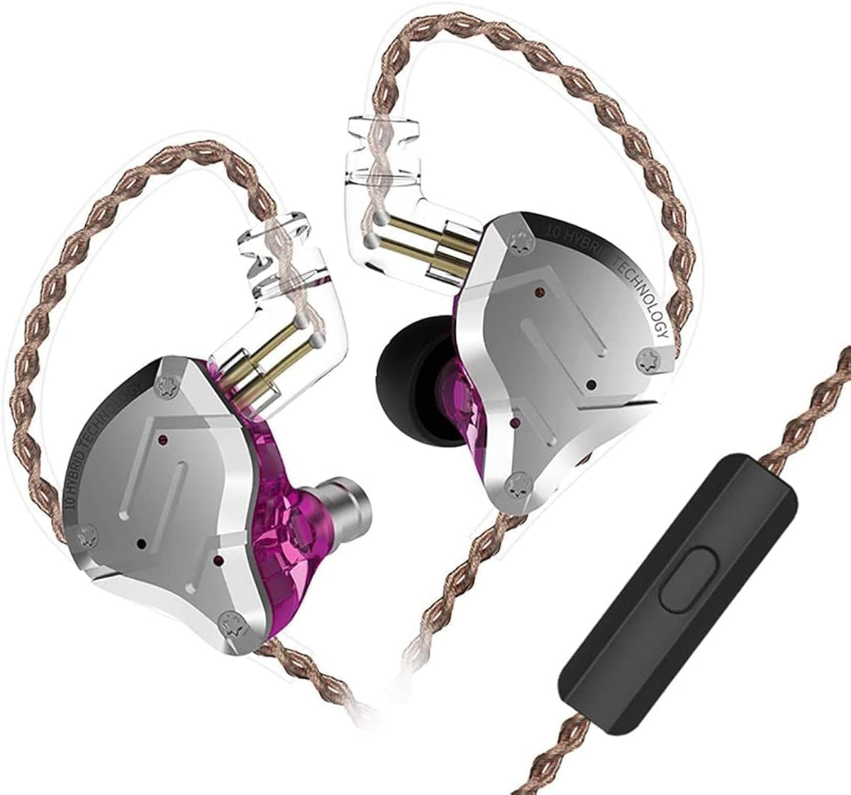 H HIFIHEAR KZ ZS10 PRO front view showing earpiece and driver layout, clear detail