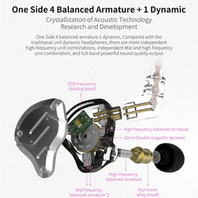 H HIFIHEAR KZ ZS10 PRO stainless steel faceplate close-up conveying premium finish