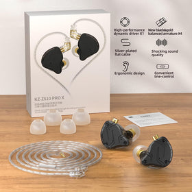 H HIFIHEAR KZ ZS10 PRO X carrying case with eartips showing portability and customization options