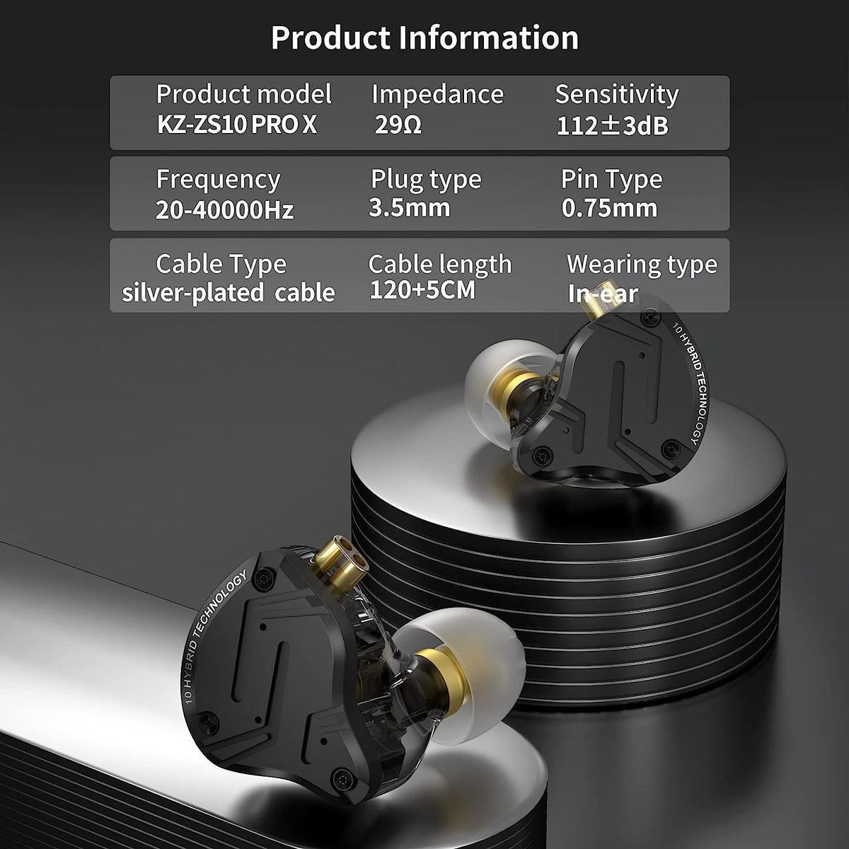 H HIFIHEAR KZ ZS10 PRO X worn in ear during performance illustrating stable fit for stages