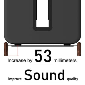 H Huaberich Sonos Sub on stand in living room improving placement safety