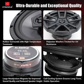 H YANKA ES-65 tweeter detail showing neodymium tweeter and crisp highs