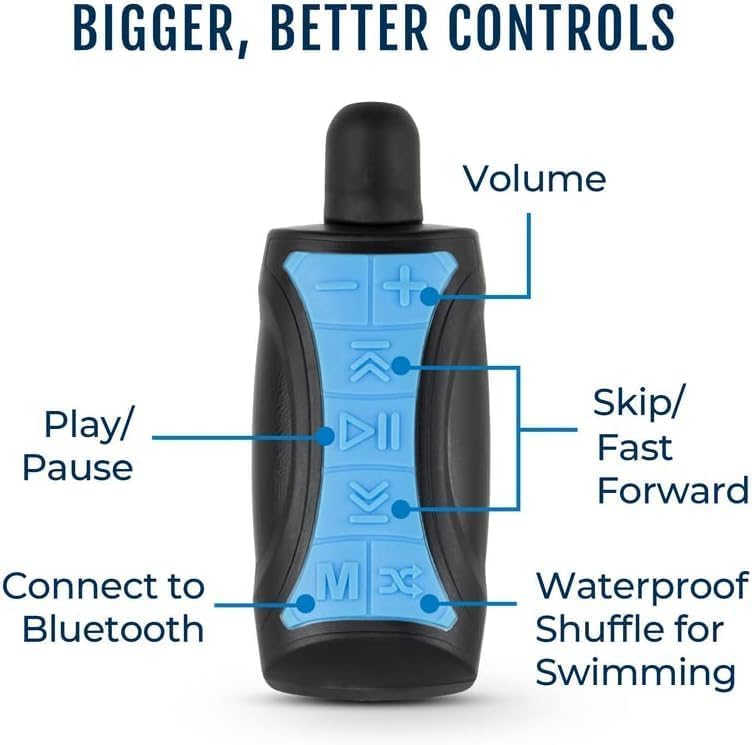H2O Audio Clip on swim goggles keeps Stream 3 Pro secure during workouts.